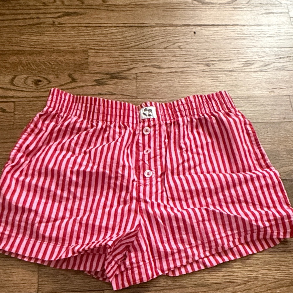 Red Striped Women's Shorts